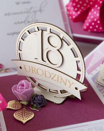 18 urodziny, exploding box, kartka 3d osiemnastka, Papiernik