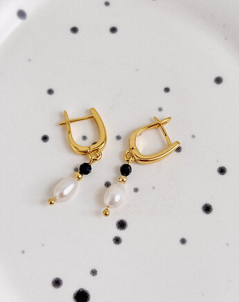 Kolczyki z perłą i onyksem, Chmolowska Jewellery