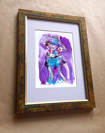 Lilka 38 - akwarela 16x24 cm unikat, Katarzyna Radzka