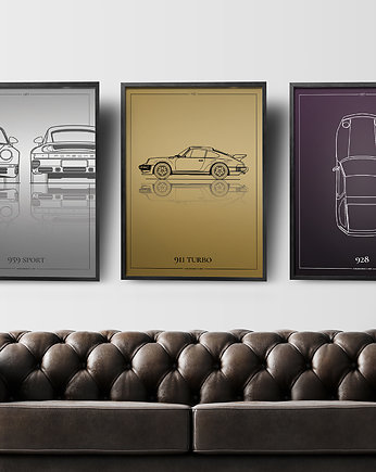 Zestaw 3 Plakatów - Porsche Classics, Peszkowski Graphic