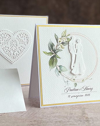 Kartka  ślubna z pudełkiem i kopertą, WA 23B, Anna Art and Crafts
