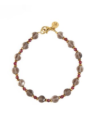 Elegancka bransoletka w brązowej tonacji - Wersja Pozłacana, Kulka Bransoletki