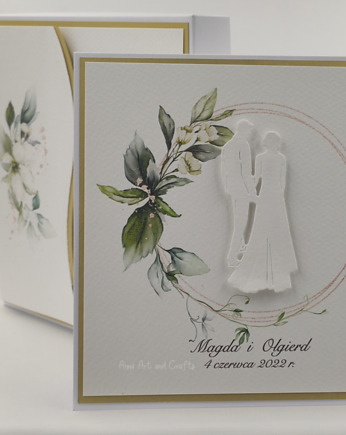 Kartka na ślub w pudełku z kopertą, W21C, Anna Art and Crafts