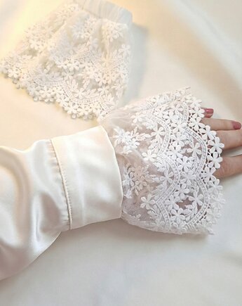 Mankiet mankiety do koszuli marynarki swetra koronkowe ecru, Papiloo