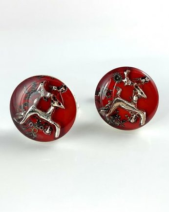 Spinki - JELONKI - Czerwone - dla Łowcy, DROBINY CZASU