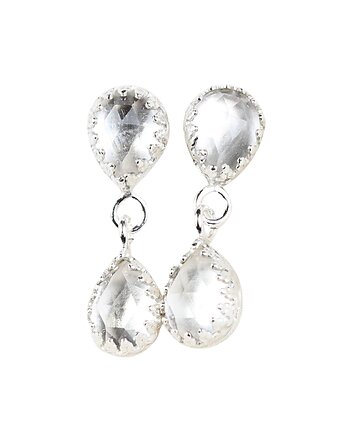 Srebrne kolczyki Jolie z kryształem górskim, Blooming Stones