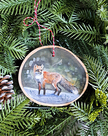 Drewniana, ręcznie robiona ozdoba choinkowa, możliwa personalizacja, Eliza Konofalska