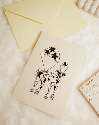 Pocztówka Ilustracja Latający Pies, Maybe Jwlr