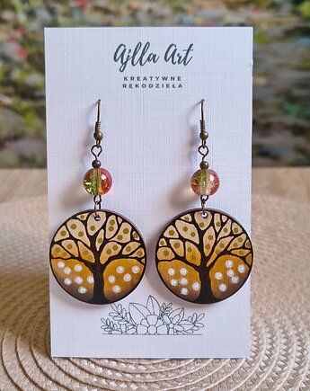 Kolczyki malowane ręcznie boho, ajlla