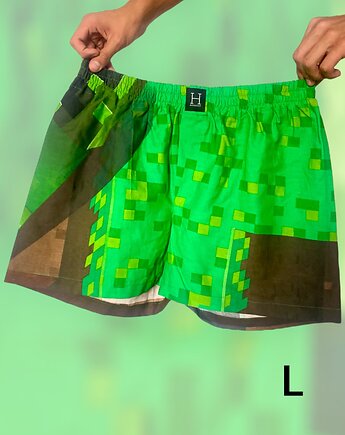 Spodenki unisex do spania bokserki drugie życie MINECRAFT tnt, OKAZJE - Prezent na Walentynki