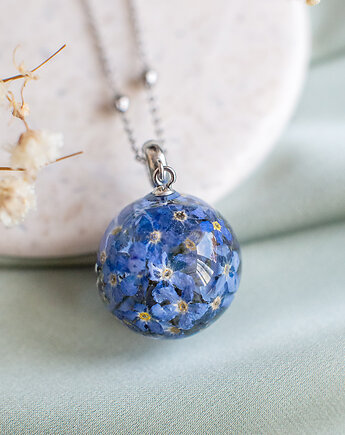 Wisiorek z niezapominajkami, nature gift