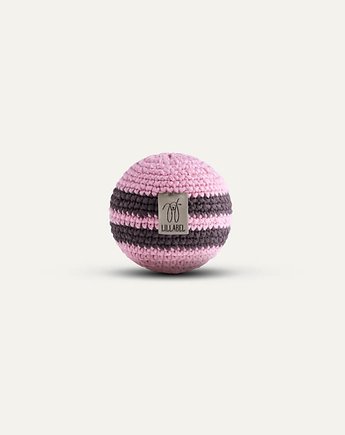 Piłka szydełkowa z bawełny organicznej RAINBOW pink & brown, Lillabel Pet Brand