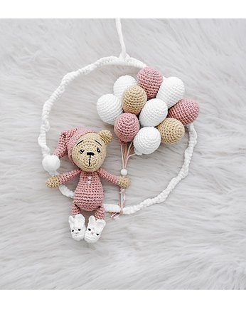 Łapacz snów - beż/brudny róż, OKAZJE - Prezent na Baby shower