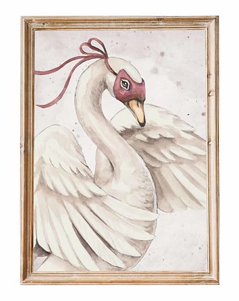 Plakat na ścianę łabędź w masce - Swan Vintage, Mała Pracownia DK