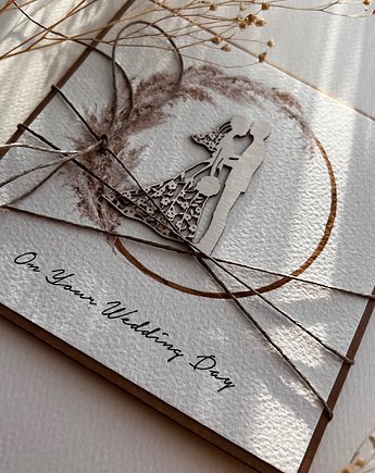 Stylowa kartka ślubna z kopertą Wedding Day, sorte
