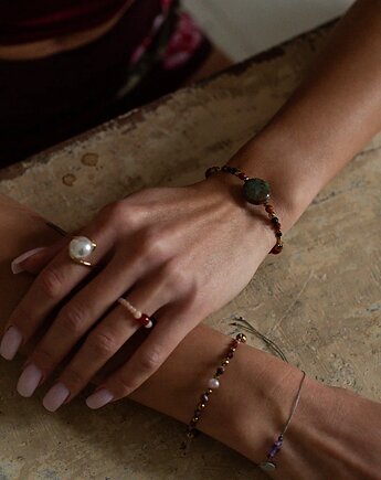 Bransoletka z Jaspisem i Karneolem, w hand works