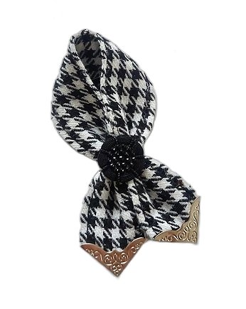 Elegancka broszka pętelka w pepitkę, vestirse!