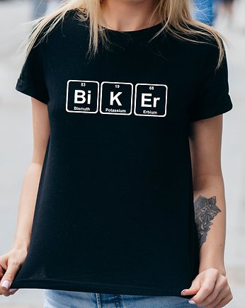 Koszulka damska czarna z nadrukiem Biker, ART ORGANIC