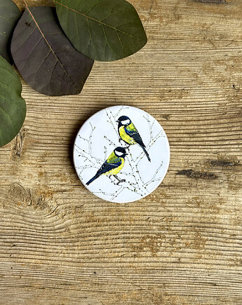 Sikorki bogatki- Magnes ceramiczny- Ilustracja- Ptaki, BOSKE