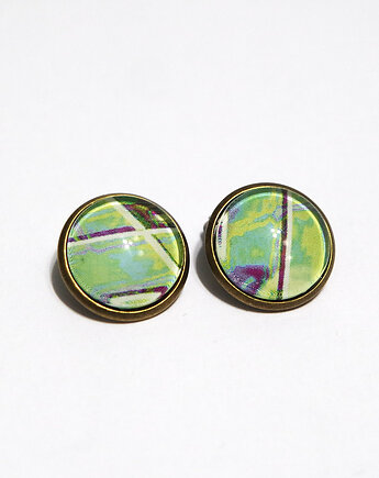 Klipsy - Pastelowe, zielone - antyczny brąz, yenoo