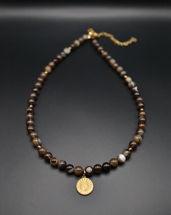 Choker z brązowego sardonyksu z zawieszką, Messme