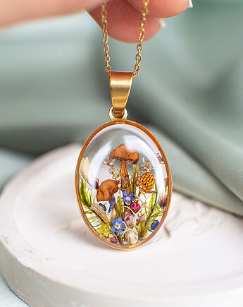 Naszyjnik z leśną kompozycją, nature gift
