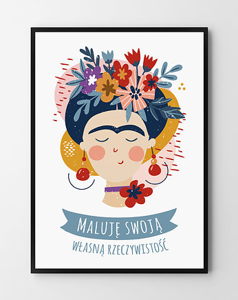 Plakat Frida w kwiatach ilustracja pomysł na prezent, HOG STUDIO