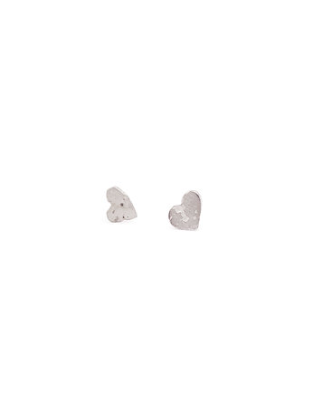 Kolczyki srebrne LANE LITTLE HEART / recycled silver earrings, Filimoniuk