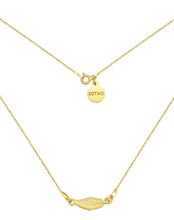 Złoty naszyjnik z liściem