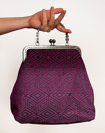 Torebka z biglem z chusty Peony Cube Pink, Zielsko