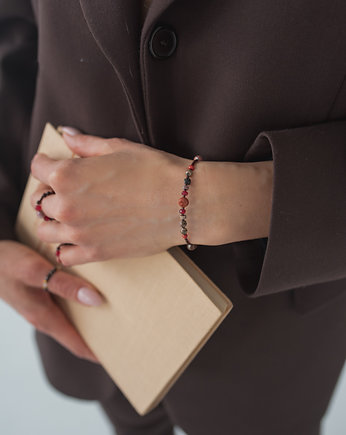 Bransoletka z Jaspisem i Rodonitem, w hand works