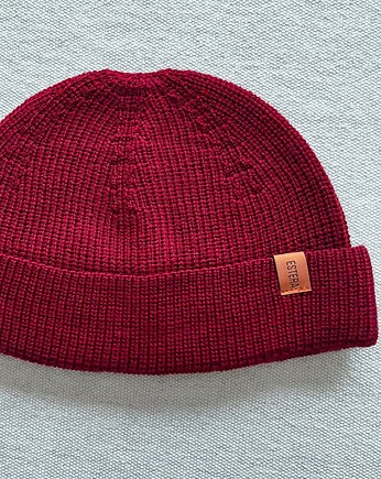 BORDOWA DOKERKA - wełniana czapka,  100% merino wool, OSOBY - Prezent dla dziadka