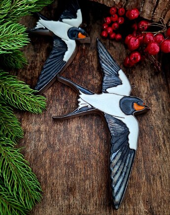 Ceramiczny ptak 2 sztuki dekoracja ścienna, Wooden Love