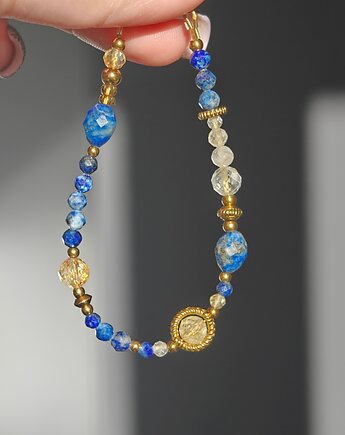 Bransoletka lapis lazuli cytryn kryształ, NESSING handmade