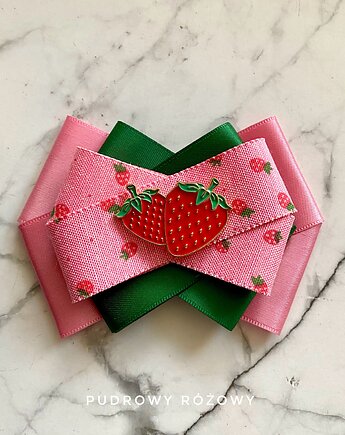 Brosza z Truskawkami Kolekcja Limitowana  FRUIT Nowość, Pudrowy Różowy