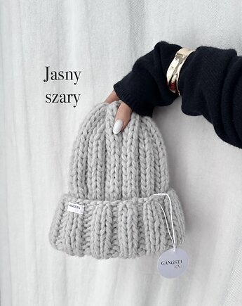 Czapka Nordic 100% wełna *jasny szary*, GANGSTA KNIT