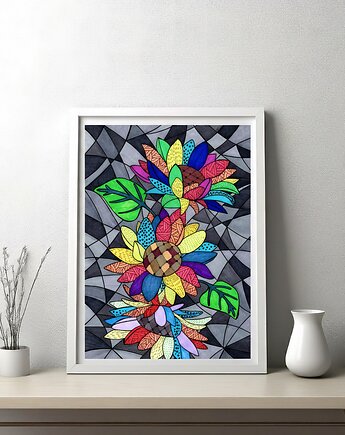 45. SŁONECZNIKI - rysunek, plakat., kama4you