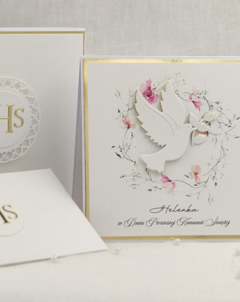 Kartka na komunię z pudełkiem i kopertą, 59-C, Anna Art and Crafts