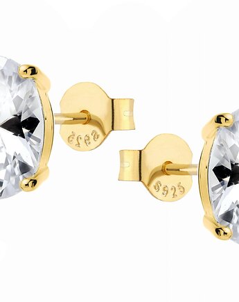 Kolczyki owalne średnie z cyrkonią Chic Gold, Alicja&Maria Jewellery
