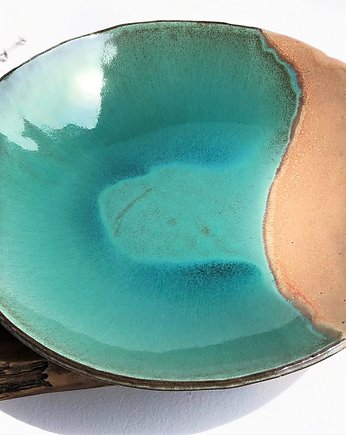 Duża patera ceramiczna ręcznie robiona - Rajska Plaża, Ceramika Tyka