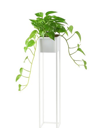 Kwietnik Metalowy CUBO 90cm biały, JAKPOLDESIGN