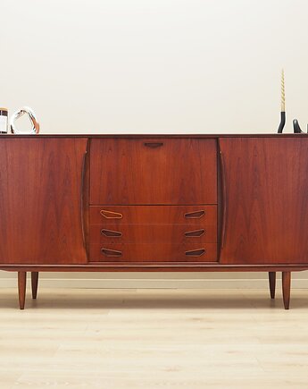 Sideboard tekowy, duński design, lata 70, produkcja: Dania, Przetwory design