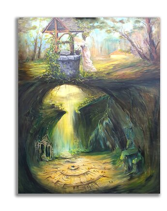 Obraz olejny ręcznie malowany autorski 92x125 cm drzewo, Galeria Alma