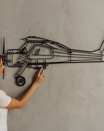 Samolot WILGA PZL-104 metalowa ozdoba na ścianę 3D, Aircraft Sketches