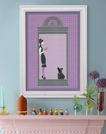 Wykradzione chwile z książką - plakat fine art, minimalmill