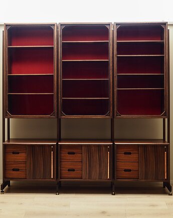 Regał systemowy palisandrowy, włoski design, lata 60, Włochy, Przetwory design