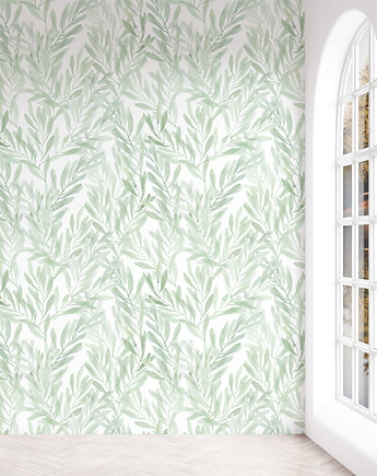 Tapeta Coastal Greens. CG04. Akwarelowa Zielona. Trawy., Patternosophy