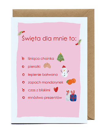 Kartka bożonarodzeniowa Święta to, JuliArt