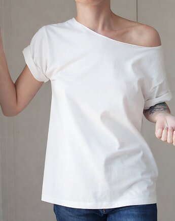 Biały Oversize bez nadruku, ONE MUG A DAY