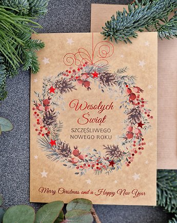 Karnet prezentowy RED - personalizowana kartka z życzeniami do wianka, FlodiaAtelier